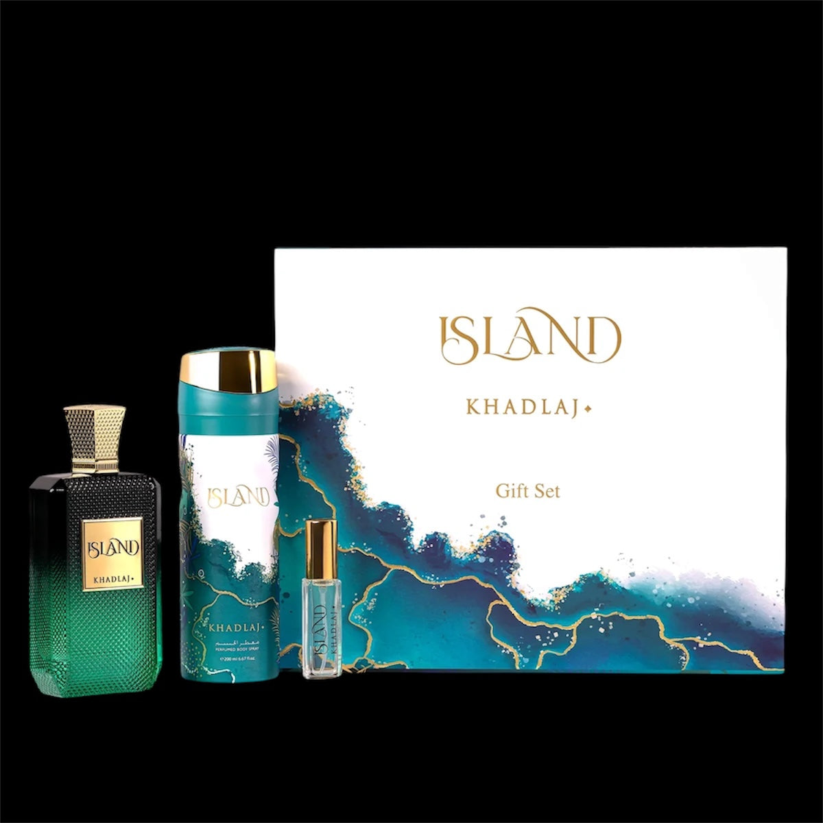PACK ISLAND KHADLAJ (Perfume 100ml + Body Spray 200ml + Miniatura)