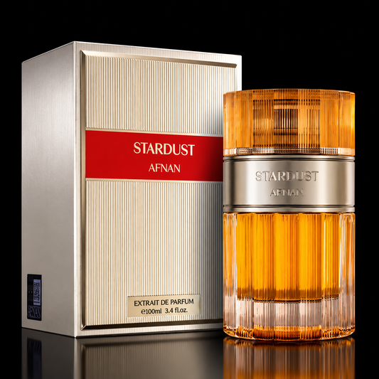 Afnan Stardust 100 ml sobre fondo negro