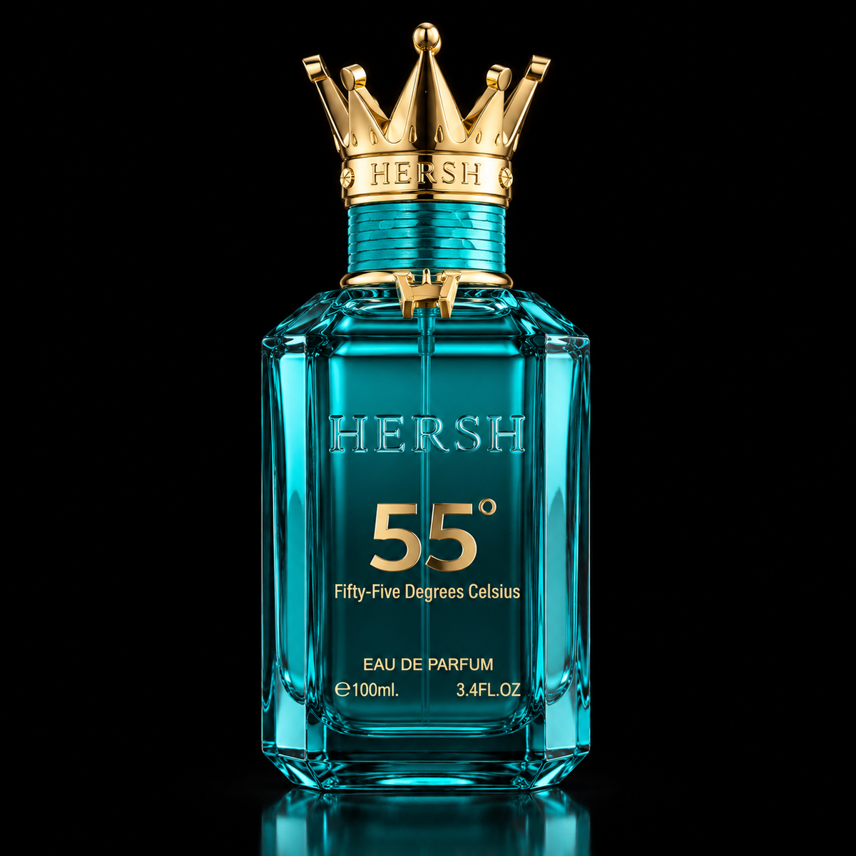 HERSH 55° Fifty-Five Degrees Celsius Eau de Parfum 100 ml sobre fondo negro