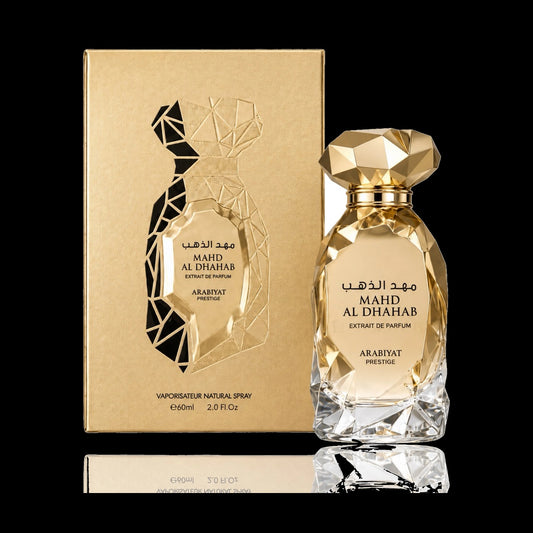 Arabiyat Prestige Mahd Al Dhahab Extrait de Parfum 60 ml con fondo negro
