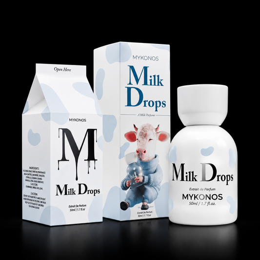 Mykonos Milk Drops con fondo negro