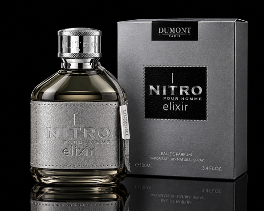 Dumont Paris Nitro Elixir 100 ml sobre fondo negro